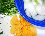 柿とかぶで鰹のたたき乗っけサラダ作り方1写真
