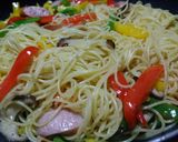 カラーピーマンのお手軽ペペロンチーノ作り方6写真