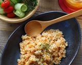 あっさりケチャップ♪炊き込むチキンライス作り方8写真
