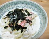 舞茸とベーコンの柚子胡椒クリームうどん作り方4写真