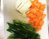 餅入りドリア風味の野菜炒め作り方1写真