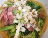 コーンカルボナーラのワンポットパスタ作り方3写真