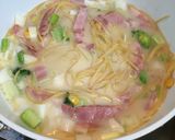 コーンカルボナーラのワンポットパスタ作り方4写真