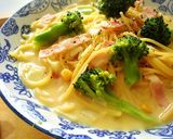 コーンカルボナーラのワンポットパスタ作り方5写真