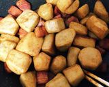 里芋と厚切ベーコンのバター醤油カレー炒め作り方3写真