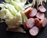 ワンポットパスタ＊焼きそば風～焼きスパ作り方1写真