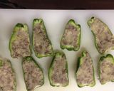 ピーマンのグリーンバナナと肉詰め炒め作り方5写真