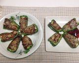 ピーマンのグリーンバナナと肉詰め炒め作り方9写真