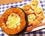 かぼちゃ丸ごと野菜ミートグラタン♡作り方10写真