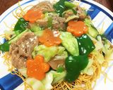 大豆のお肉！で、ヘルシーかた焼きそば作り方8写真