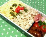 簡単２色そぼろ弁当☆食べ盛り高校生用♪♪作り方3写真