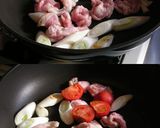 豚肉と塩トマトの焼うどん ニンニク風味作り方5写真