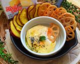ココットカマン♪根菜チップチーズディップ作り方5写真
