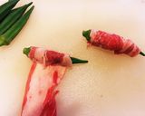 オクラの牛肉巻き作り方3写真