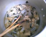 簡単朝食 白菜とワカメ 油揚げのお味噌汁作り方7写真