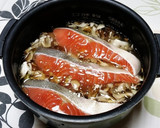 ◆炊飯器DE秋鮭と舞茸のもっちりおこわ◆作り方4写真