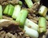大豆肉とネギの炒め物作り方3写真