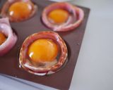 ホウレン草入りベーコンエッグカップ♪作り方6写真