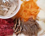 七目牛すき混ぜご飯 温泉卵のせ作り方1写真