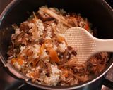 七目牛すき混ぜご飯 温泉卵のせ作り方6写真