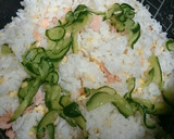鮭玉子きゅうりの三色混ぜご飯作り方7写真