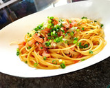 超簡単！明太子と納豆と大葉の和風パスタ♡作り方5写真