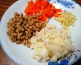 大豆のお肉と根菜の混ぜご飯作り方2写真