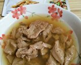 大豆のお肉で蒸し肉と柿のミニサラダ♪作り方1写真