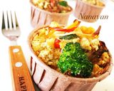 野菜たっぷりおからのケークサレ☆マクロビ作り方7写真