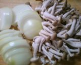 白菜 玉ねぎ、しめじのケチャ味噌煮込み！作り方2写真