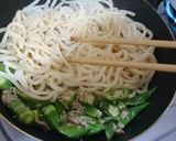 ツナとオクラの焼うどん作り方5写真
