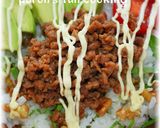 カフェ風♪甘辛大豆ミンチとアボカドの丼作り方8写真
