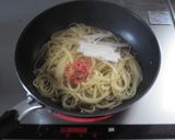 桜えびと長ネギの和風パスタ 醤油風味作り方4写真