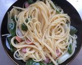 鍋で、ワンポットパスタ（ナポリタン）作り方5写真