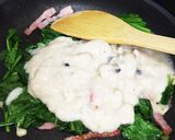 シチューリメイクほうれん草クリームパスタ作り方4写真