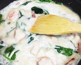 シチューリメイクほうれん草クリームパスタ作り方5写真