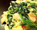 シチューリメイクほうれん草クリームパスタ作り方7写真