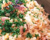 にんじんと厚切りベーコンの豆乳炊込みご飯作り方5写真