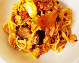 鶏ひき肉と残り野菜のトマトパスタ作り方6写真