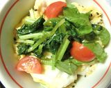 ホウレン草、トマトと炒め卵の　乗っけ丼作り方8写真