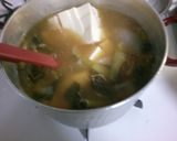 小松菜 豆腐 なめこの中華スープ作り方6写真