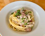 キノコとグリンピースのクリームパスタ作り方5写真