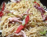 簡単♪白菜とヤリイカの焼きそば作り方5写真