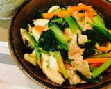 小松菜の中華丼作り方4写真
