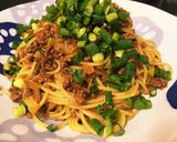 挽肉とネギの甘辛パスタ作り方5写真