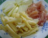 筍と鶏肉のケチャップ炒め作り方1写真