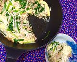 もやし・ニラ・ひき肉の卵とじ♬作り方10写真
