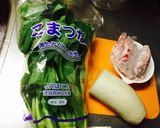 あっさり小松菜大根豚肉炒め*作り方1写真