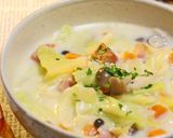 山盛り野菜&ベーコン♪中華風ミルクスープ作り方9写真