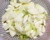 絶品!簡単!セロリと玉ねぎの甘酢ソース作り方1写真